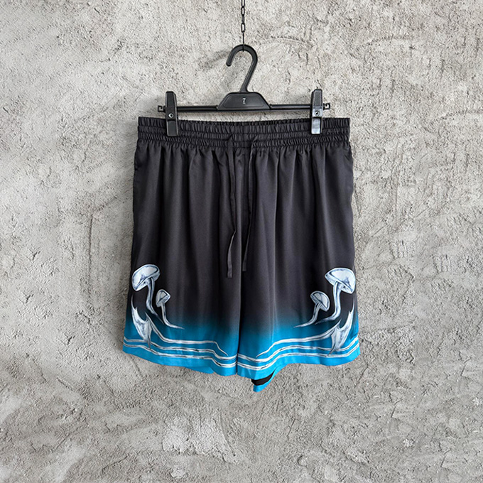 casablanca orchid mushroom print silk shorts